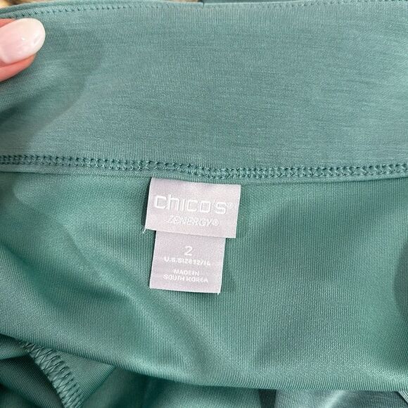 Chico’s Zenergy Sandwashed Draped Jacket In Frosted Teal Size L - Picture 6 of 10